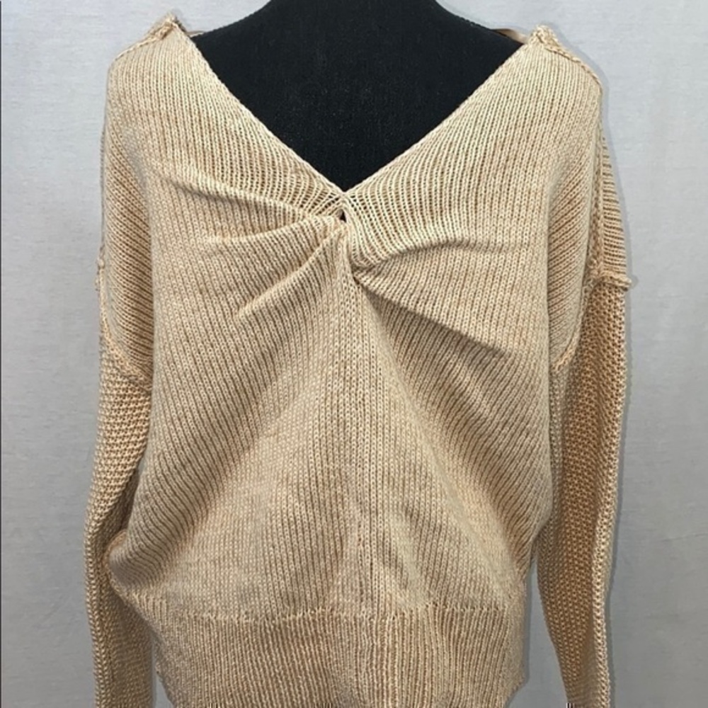 UEC Rebecca Minkoff tan oversized crop sweater large